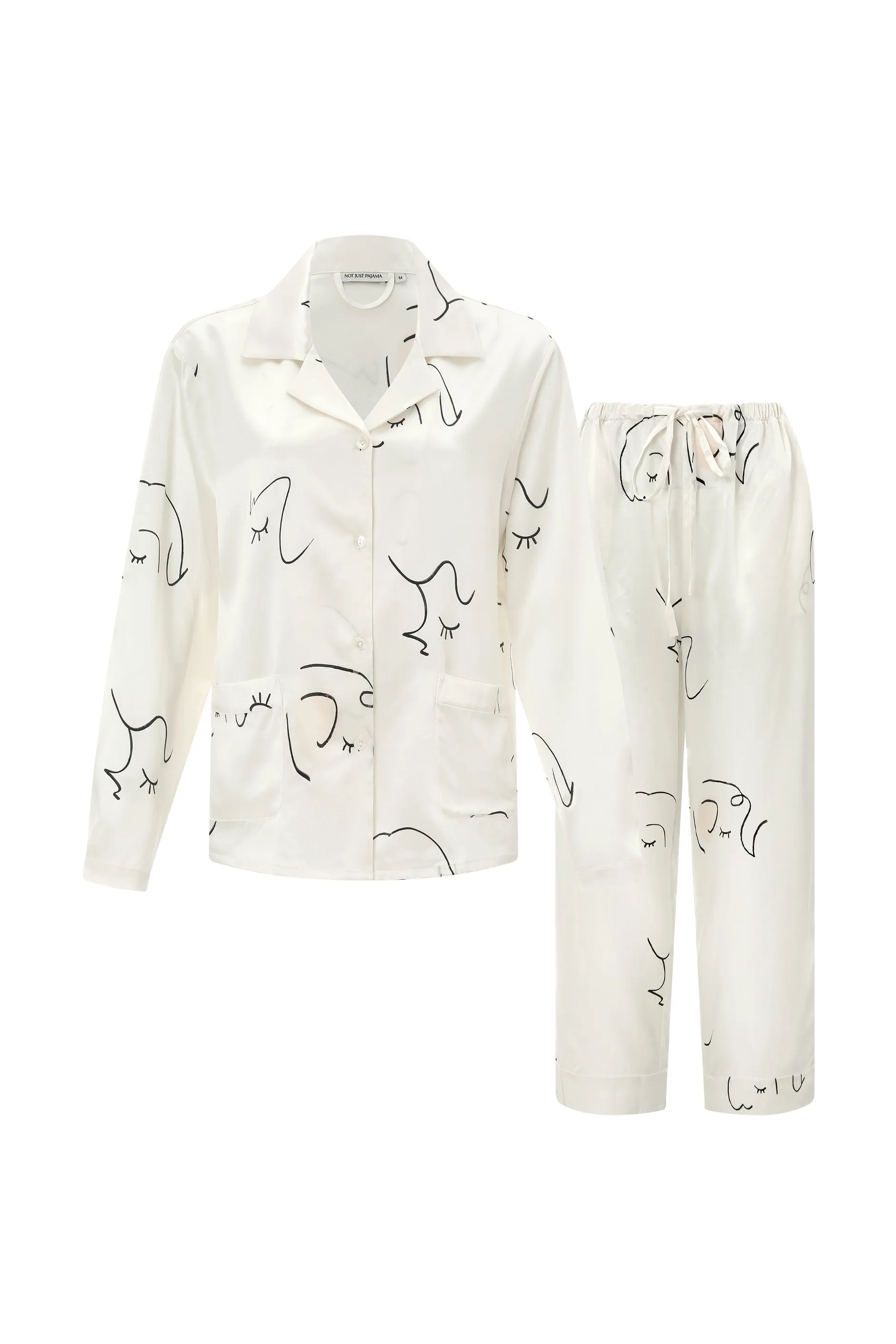 The Dream Long Silk Pajamas Set - Ivory