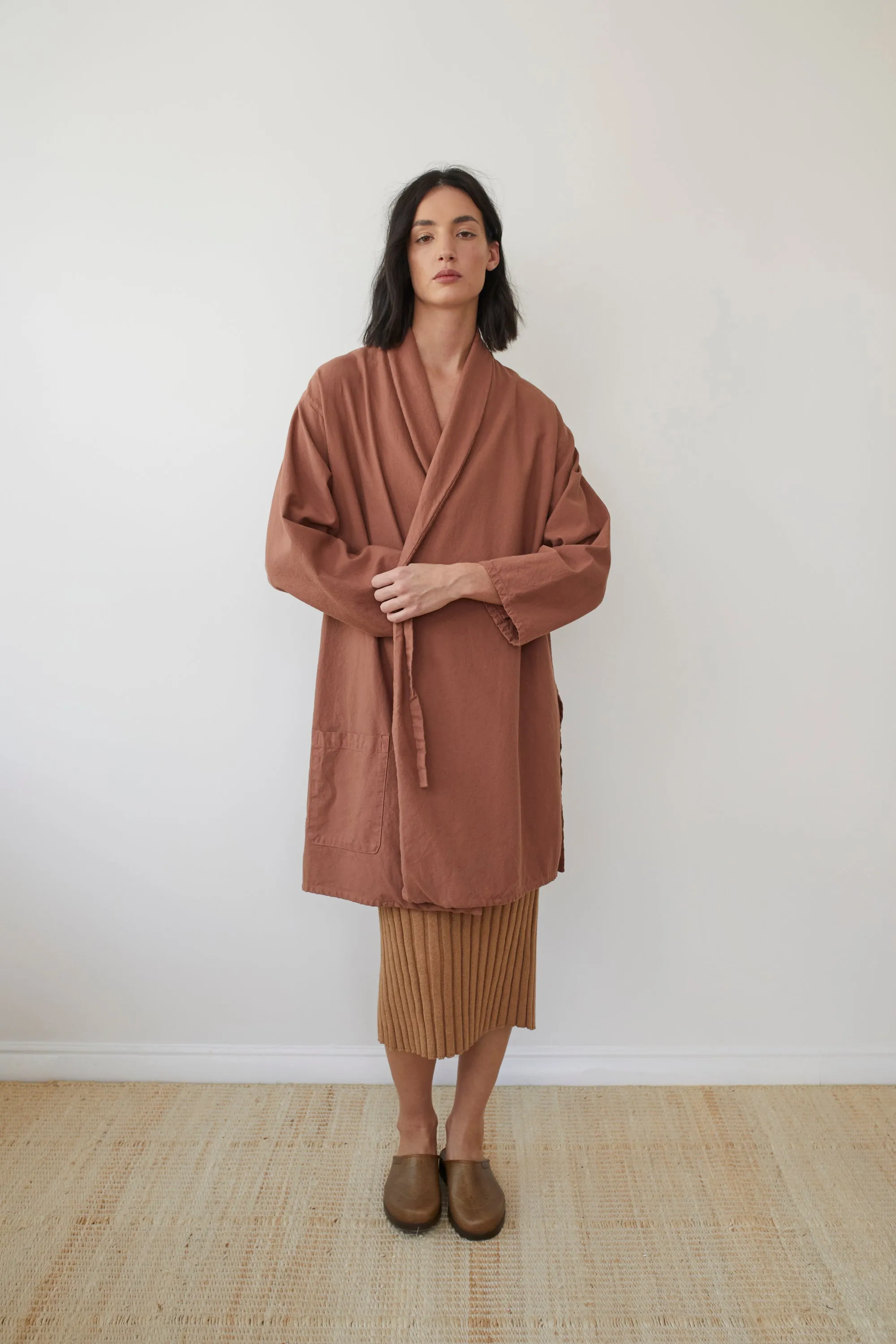 TWILL TIE TRENCH - CLAY