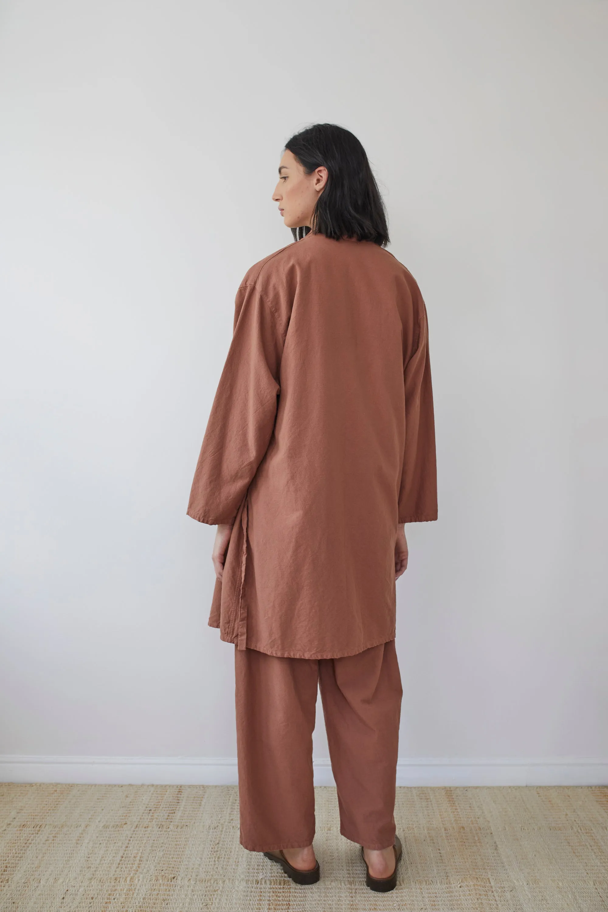 TWILL TIE TRENCH - CLAY