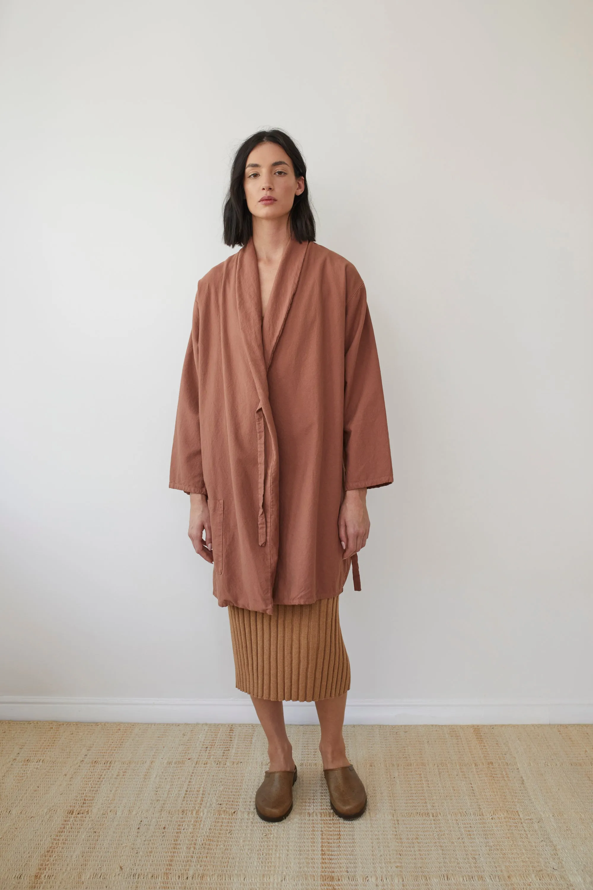 TWILL TIE TRENCH - CLAY