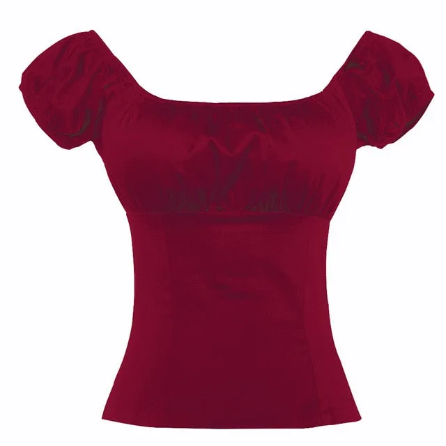 Vintage style Off-shoulder Blouse