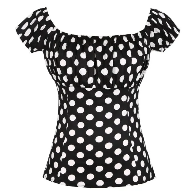 Vintage style Off-shoulder Blouse
