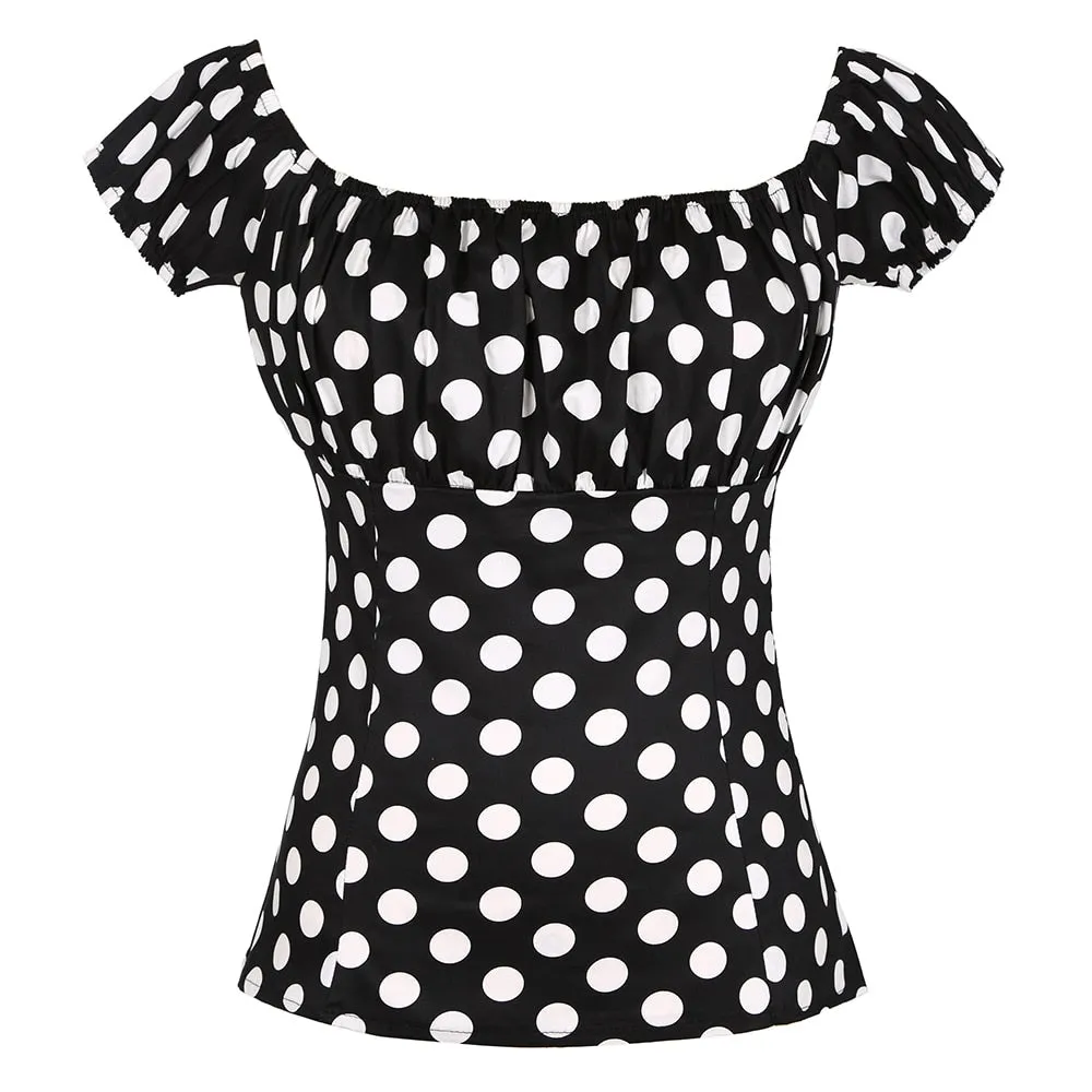 Vintage style Off-shoulder Blouse