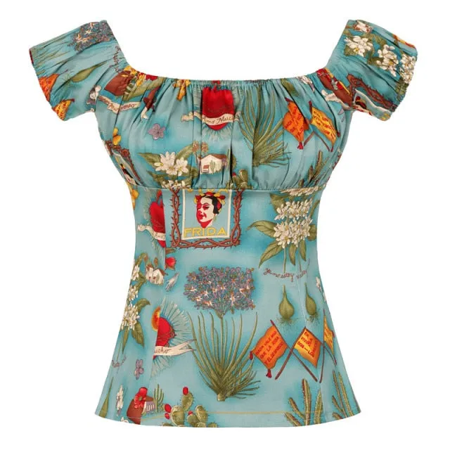 Vintage style Off-shoulder Blouse