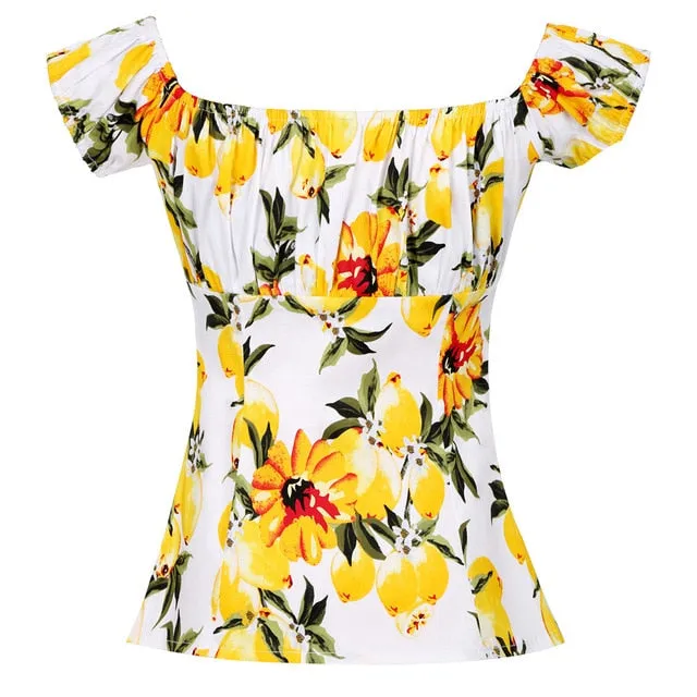 Vintage style Off-shoulder Blouse