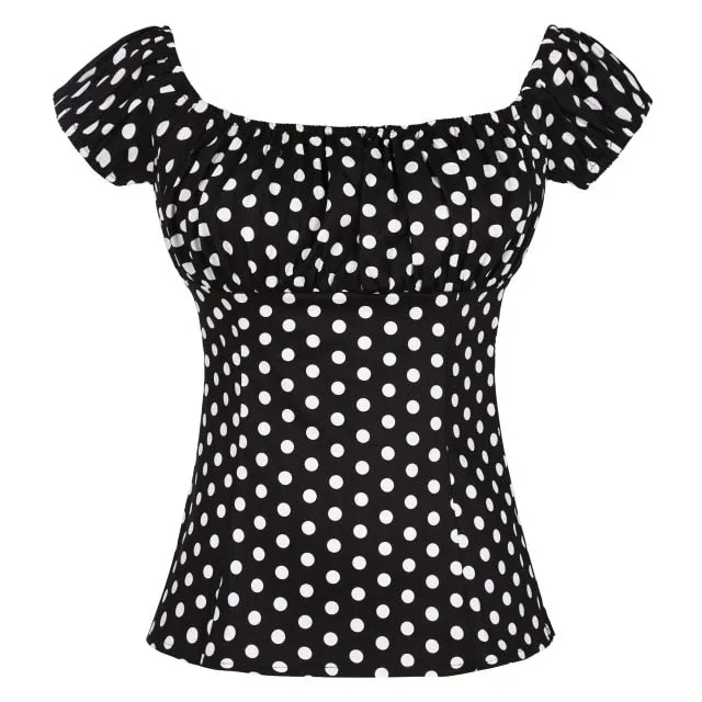 Vintage style Off-shoulder Blouse