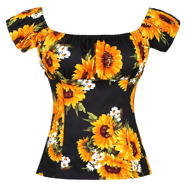 Vintage style Off-shoulder Blouse
