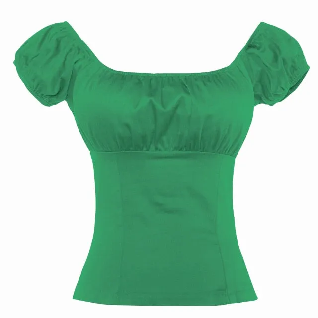 Vintage style Off-shoulder Blouse