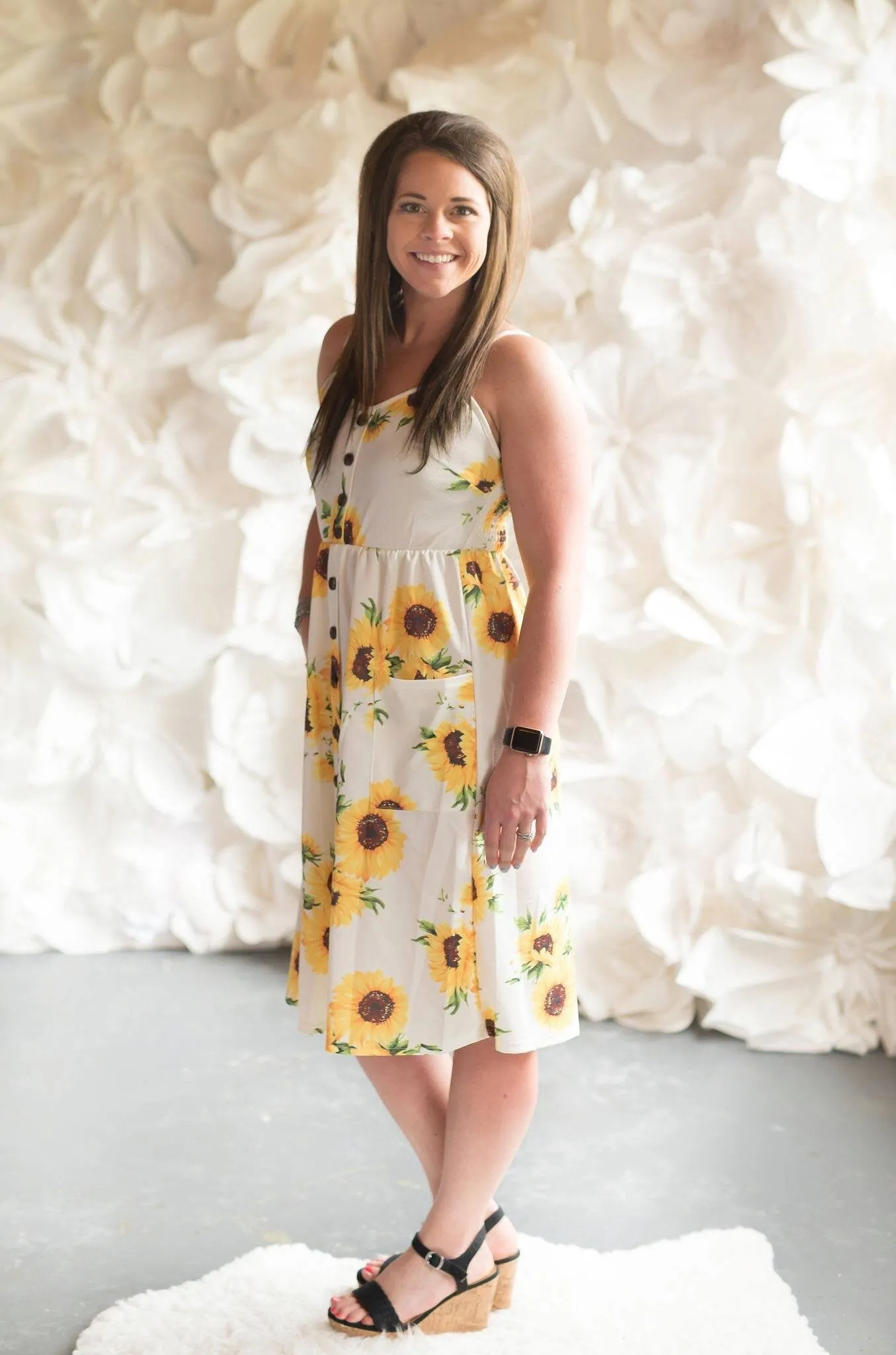 White Sunflower Sundress