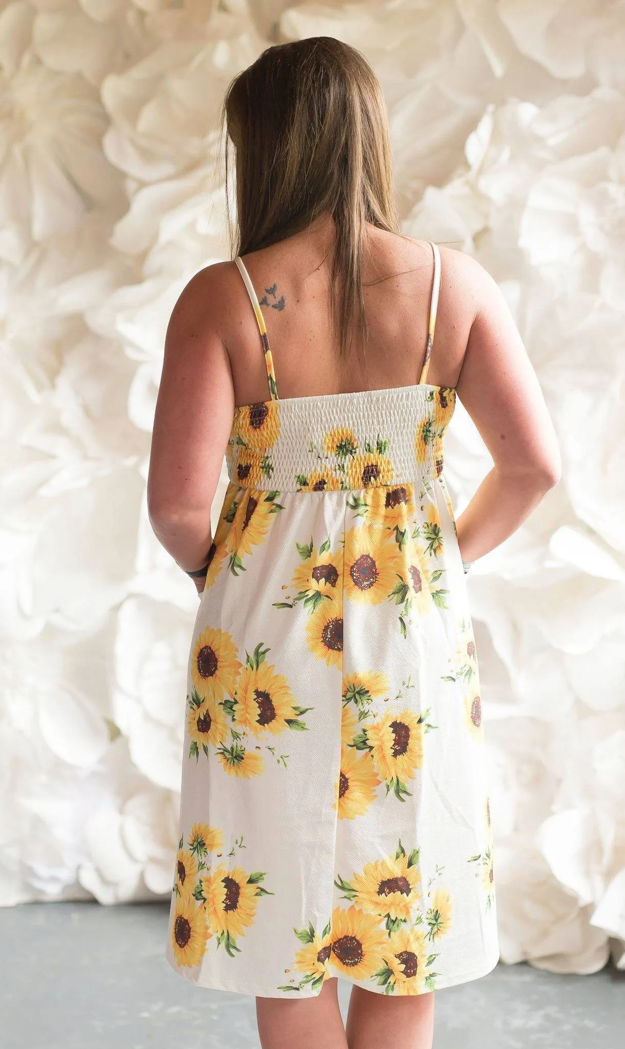 White Sunflower Sundress