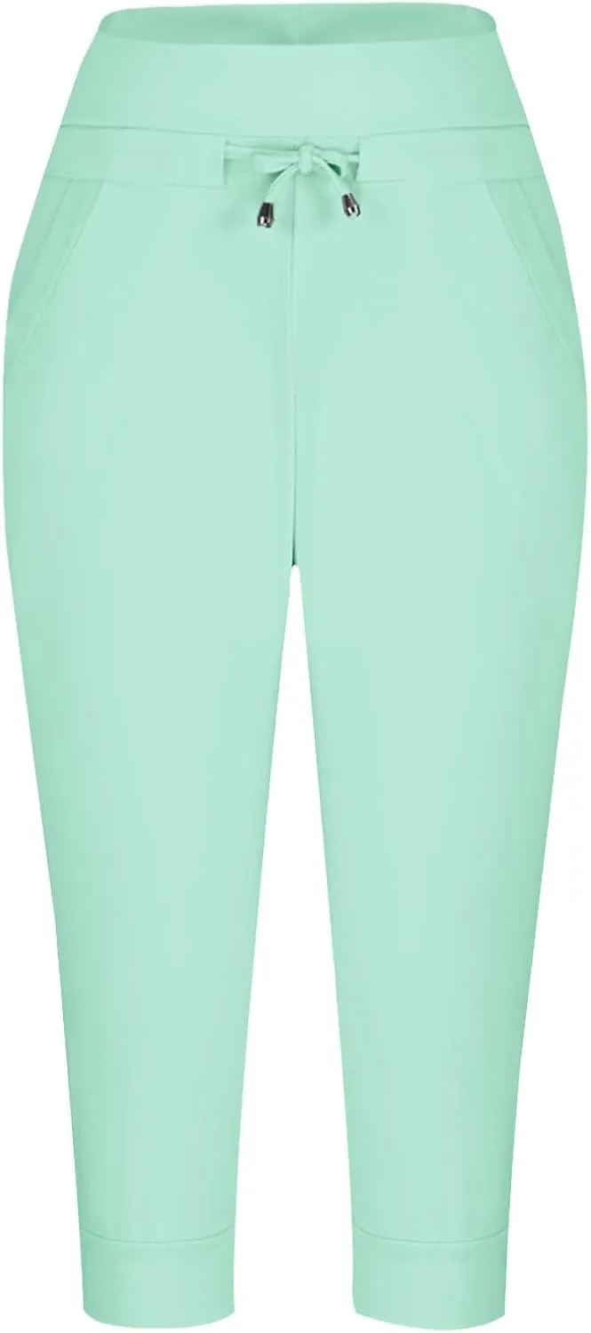 Womens Capris Joggers Pants Baggy Crop Sweatpants Lightweight Running Cropped Slacks Athletic Sports Soft Loun
