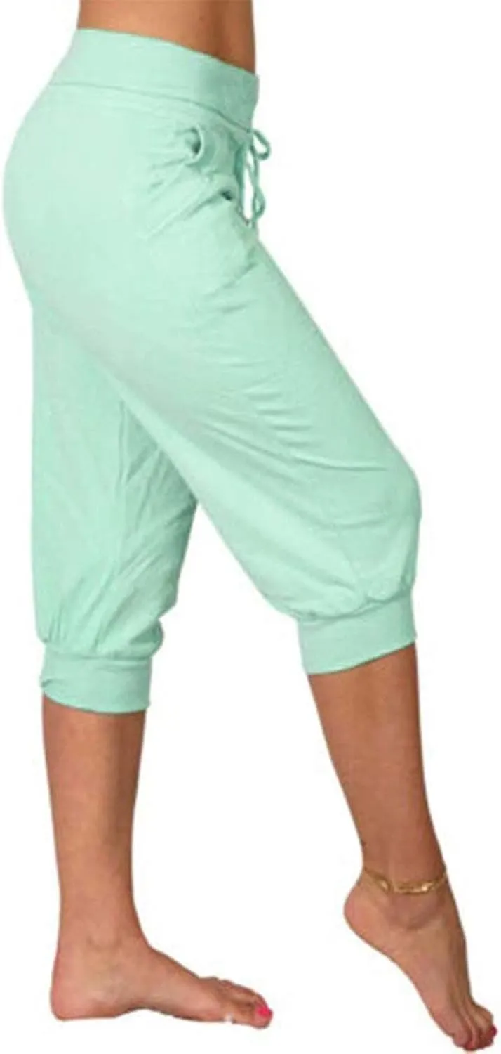 Womens Capris Joggers Pants Baggy Crop Sweatpants Lightweight Running Cropped Slacks Athletic Sports Soft Loun