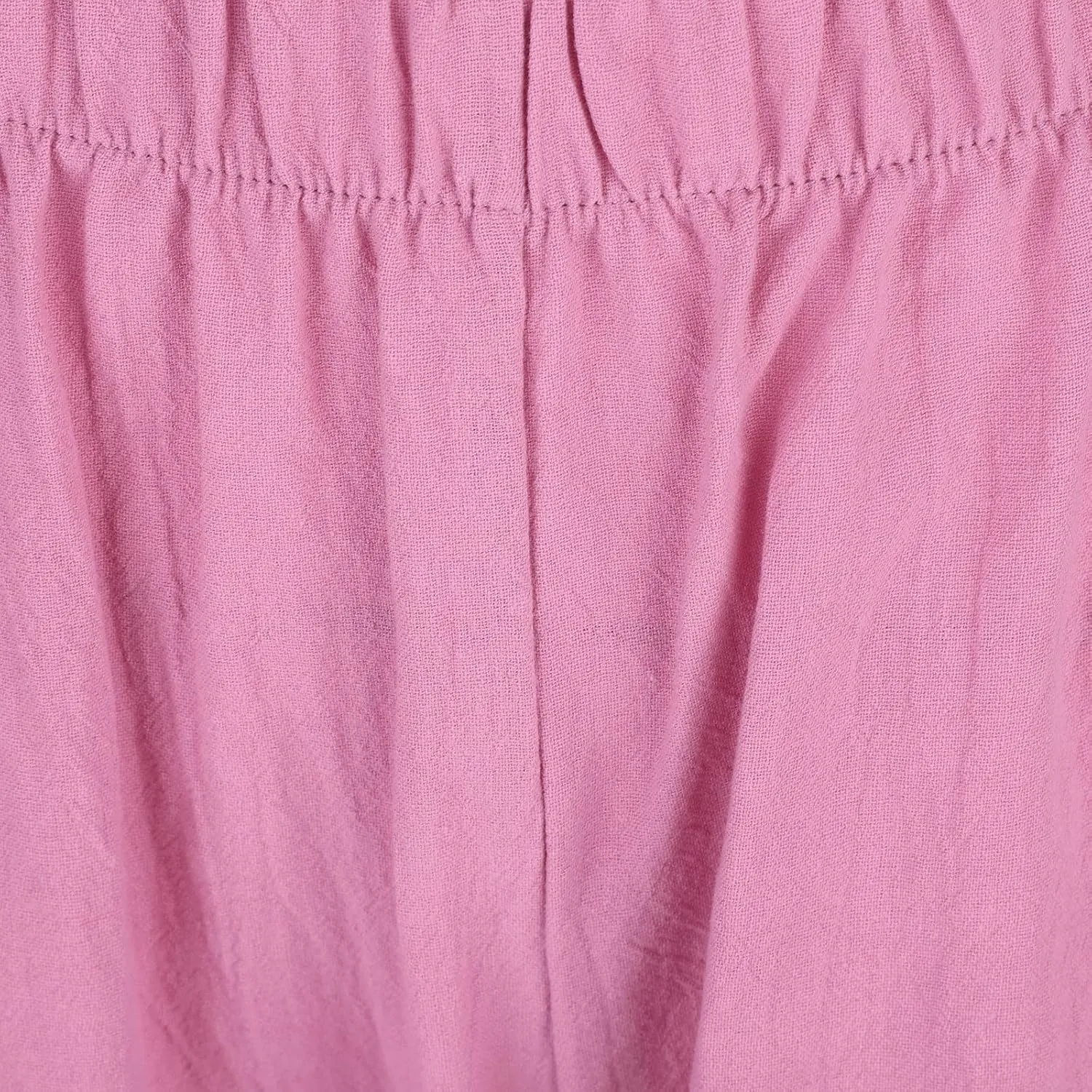 Women's Casual Pants 2025 Summer Tulip Hem Elastic Waist Straight-Leg Soft Loose Pants Baggy Trousers with Pockets
