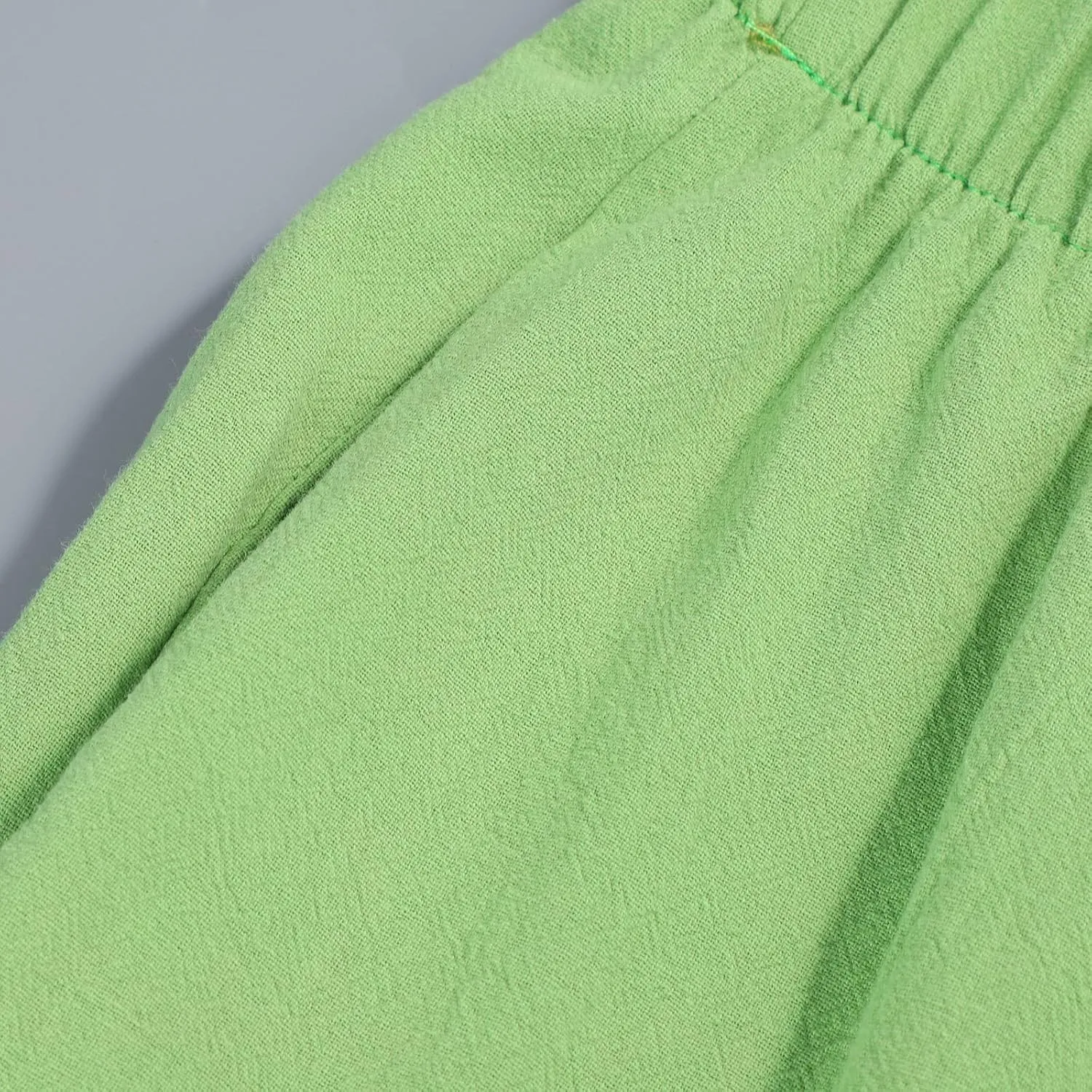 Women's Casual Pants 2025 Summer Tulip Hem Elastic Waist Straight-Leg Soft Loose Pants Baggy Trousers with Pockets
