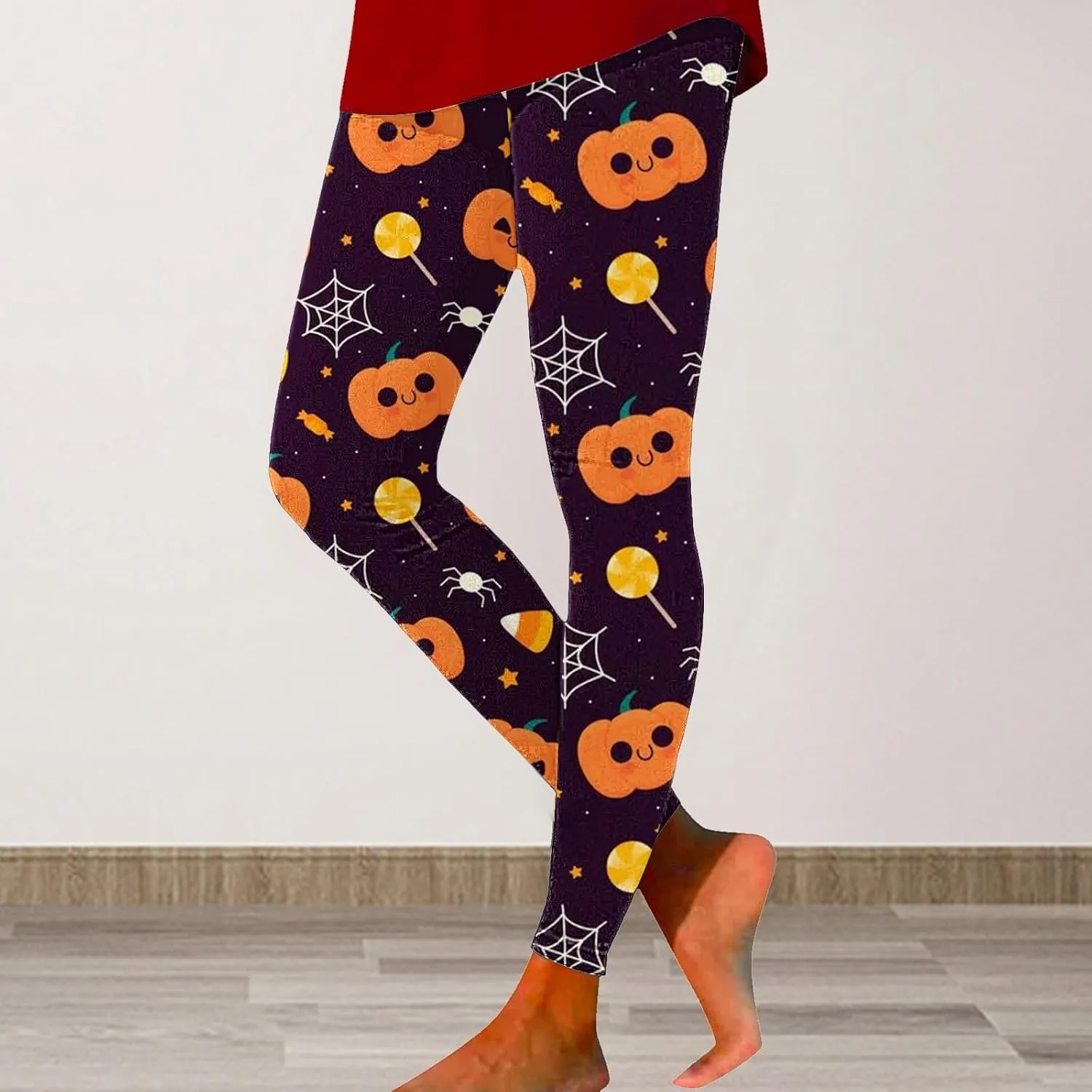 Women's Sugar Halloween Leggings Halloween Print Collection High Waist Women Leggings Printed Halloween Stretchy