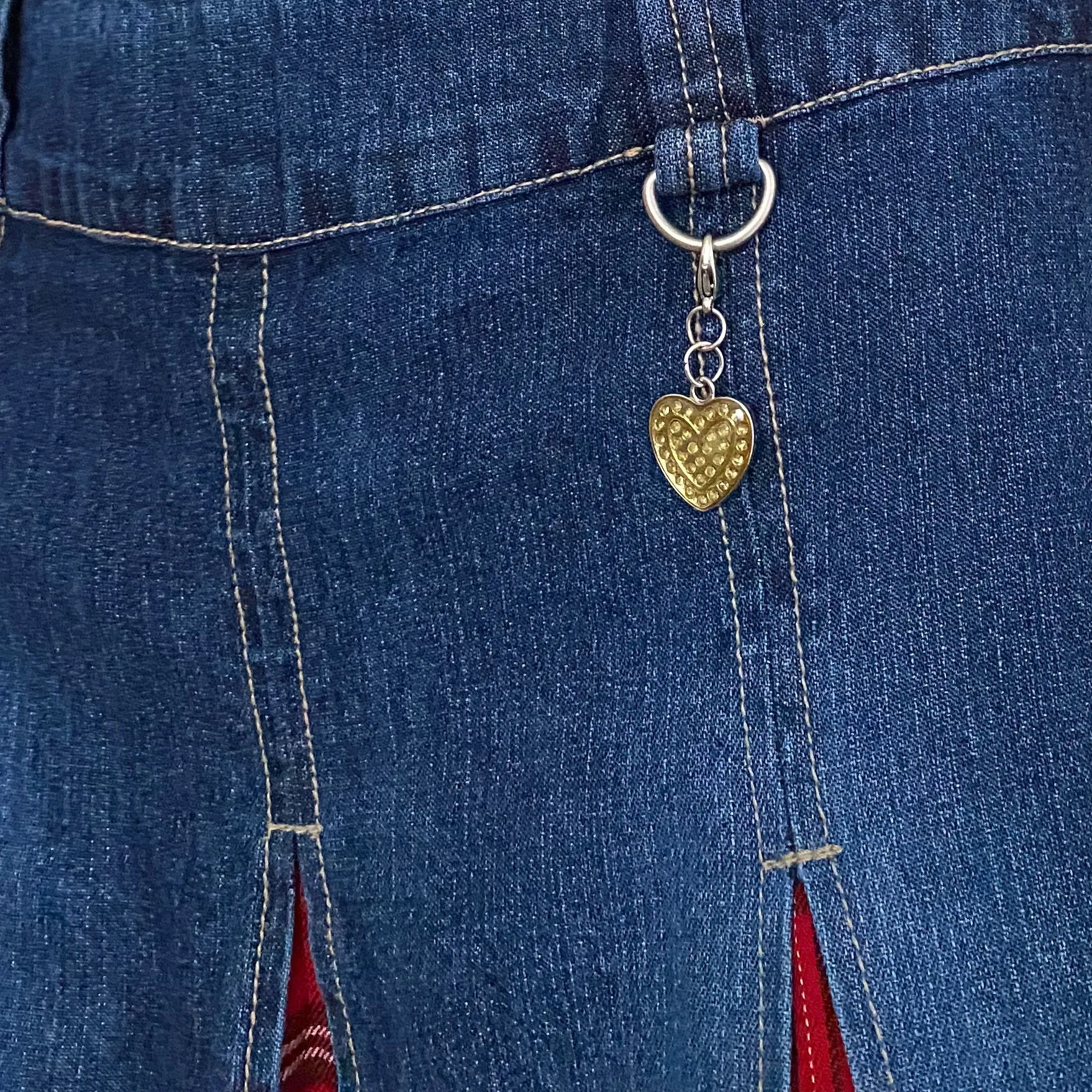 Y2K Denim and Plaid Pleated Mini Skirt